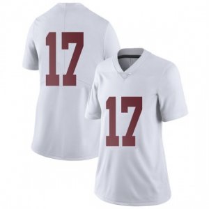 NCAA Women's Alabama Crimson Tide #17 Jaylen Waddle Stitched College Nike Authentic No Name White Football Jersey PT17J33PX